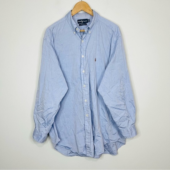 Ralph Lauren Blue Yarmouth Oxford Button Up XL 17.5 - Picture 2 of 6
